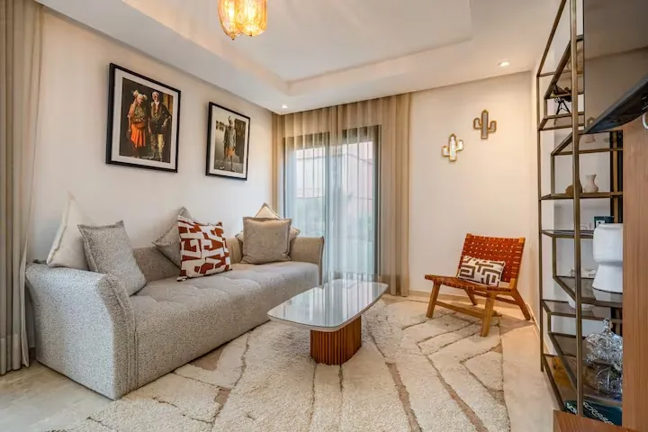 Appartement F3 contemporain, entièrement meublé, en rez-de-jardin – Noria Golf — Route de Tahanaout, Marrakech — Photo 6